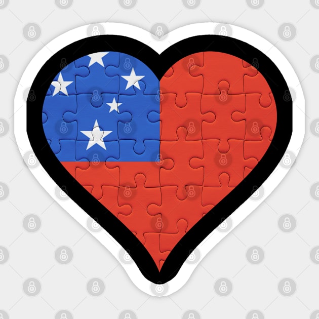 Samoan Jigsaw Puzzle Heart Design - Gift for Samoan With Samoa Roots Sticker by Country Flags